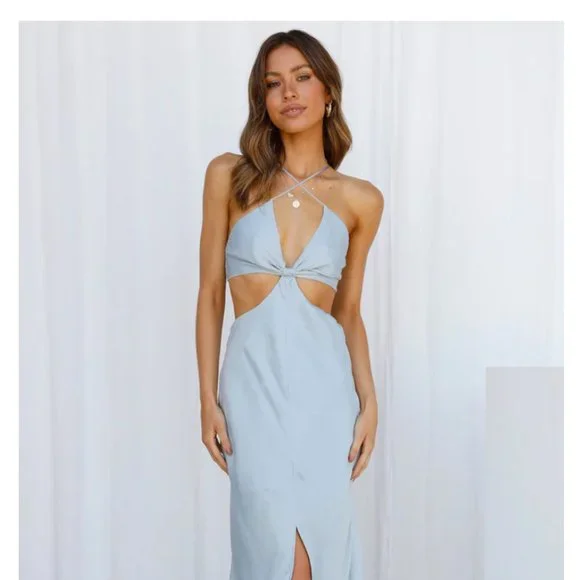 hello molly blue dress HELLO MOLLY Sea And Sky Lace Mini Dress Blue main image 0
